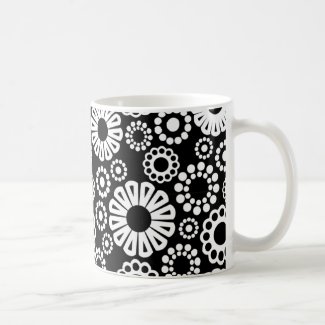 Black and white floral Mug