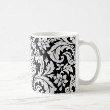 Black and White Floral Mugs
