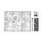 Black and white floral Postage