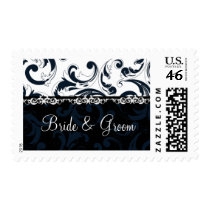 Black and White Floral Postage Stamp