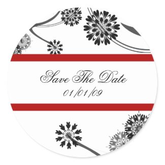 Black and White Floral Save the Date Stickers sticker