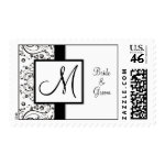 Black and White Floral Scroll Monogram Stamps