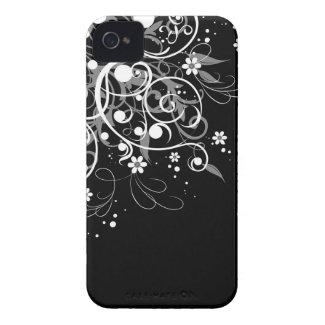 Black and White Floral Swirls