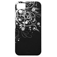 Black and White Floral Swirls iPhone 5 Cover