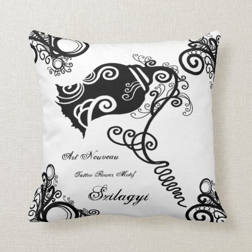 Black And White Floral Swirls Throw Pillow Zazzle
