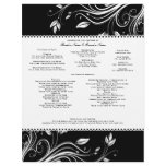 Black and White Floral Swirls Wedding Program Letterhead Template
