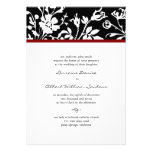 Black and White Floral Top Wedding Invitation