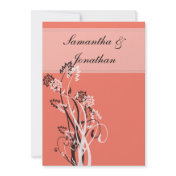 Black and White Floral Wedding Invitation