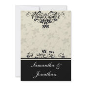 Black and White invitation-Floral Wedding Invitation-engagement invitation