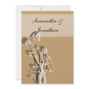 Black and White Floral Wedding Invitation