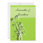 Black and White Floral Wedding Invitation