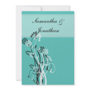 Black and White Floral Wedding Invitation