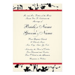 Black and White Floral Wedding Invitation