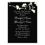 Black and White Floral Wedding Invitation