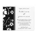 Black and white Floral Wedding Invitation postcards