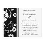 Black and white-Floral-Wedding Invitation