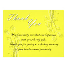 Black and White Floral Wedding Thank You Card Personalized Invite