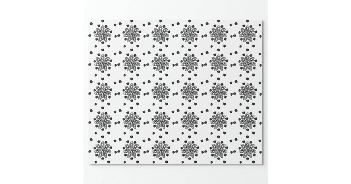 black-and-white-floral-wrapping-paper-zazzle