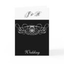 Black and white Floruish wedding card