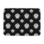 black and white flourish damask pattern magnet