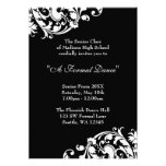 Black and White Flourish Prom Formal Invitations