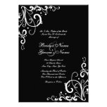 Black and White Flourish Wedding Invitation