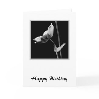 Black and White Flower Card card