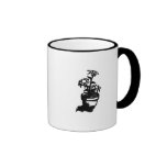 Black and White Flower Design Coffee Mug