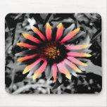 Black and White Flower Mouse Pad