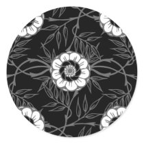 Black and White Flower Pattern stickers