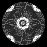 Black and White Flower Pattern Stickers