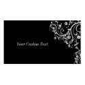 Black and White Flower Scroll business cards by secondwynd Black and White Flower Scroll business cards
