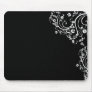 black and white flower scroll mouse pad