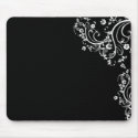 black and white flower scroll mousepads by secondwynd black and white flower scroll mousepads