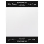 Black and White Flower Stationery Template Customized Letterhead