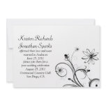 Black and White Flower Swirls Post Wedding Celebra Invitations