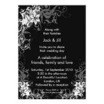 Black and White Flowers 5x7 invitations