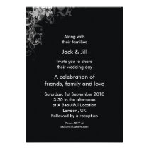 Black and White Flowers 5x7 invitations