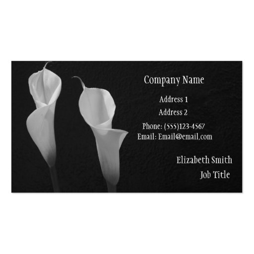 Black and White Flowers Buiness Card Business Card