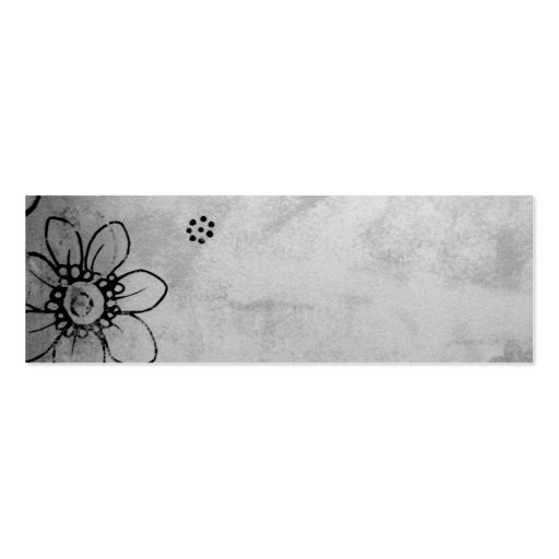 Black and White Flowers Business Card Templates (back side)