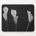 Black and White Flowers Mousepads