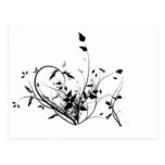 Black And White Flowers postcards