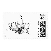 Black And White Flowers Postage