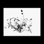 Black And White Flowers Post Card