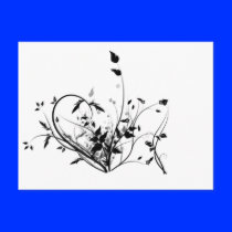 Black And White Flowers Post Card