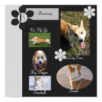 Black and White Flowers Scrap Book Page posters