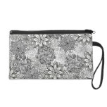 Black and White Flowers Small Bag bagettes bags