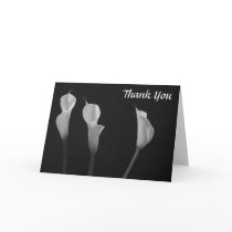 Black and White Flowers Wedding Thank You cards