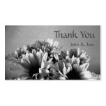 Black and white Flowers Wedding Thank You Card Business Cards