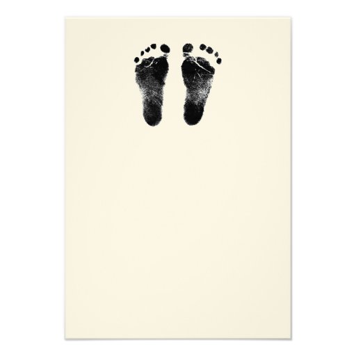 Black and White Foot Prints Baby Shower Custom Invitations